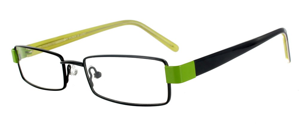 Lunettes color�es Yan Noir et Vert tilleul