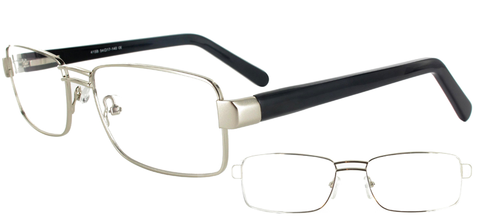 Lunettes verres progressifs Hector Argent et Noir