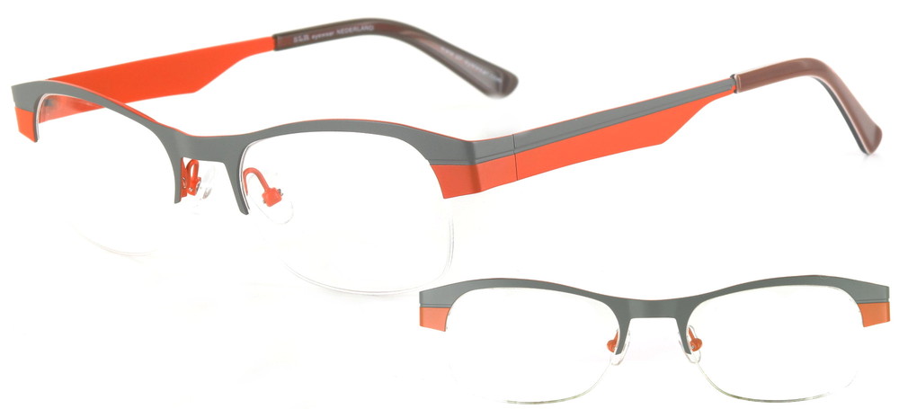 lunettes de vue ExperOptic Kandy Gris et orange