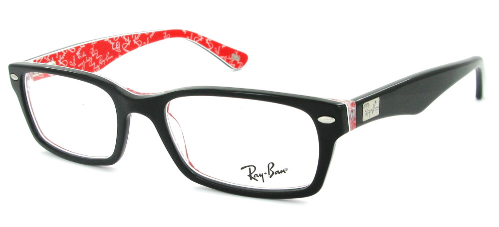 lunettes de vue Ray-Ban RX5206 2479 Noir et rouge