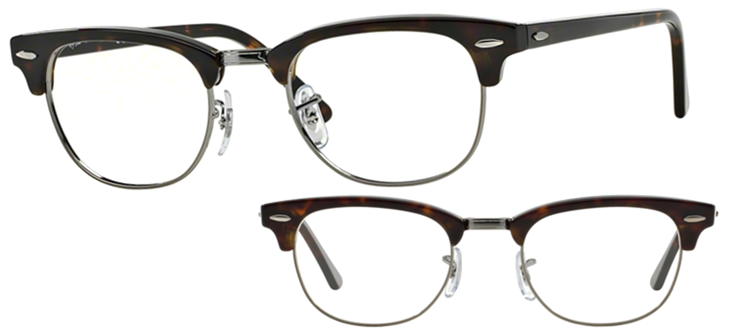 lunettes de vue Ray-Ban RX5154-2012 Gun et Havane Clubmaster
