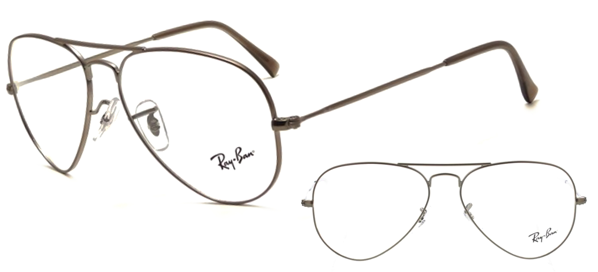 lunettes de vue Ray-Ban Aviator RX6489-2502 Gun Acier