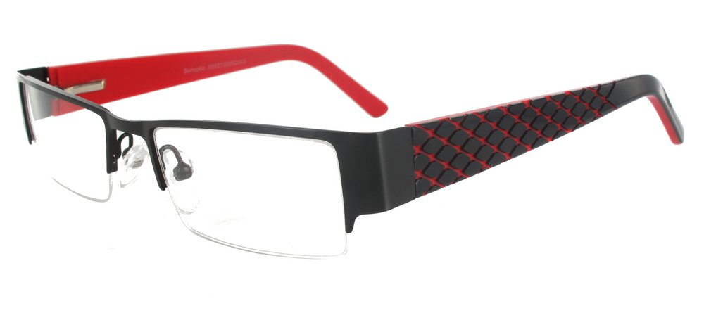 lunettes de vue ExperOptic Kirgili Noir et Rouge