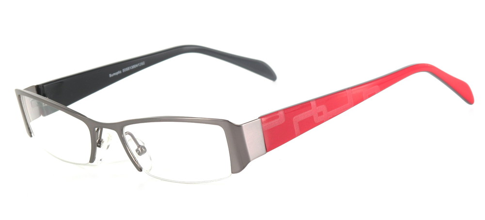 lunettes de vue ExperOptic Subway Gun mat et rouge