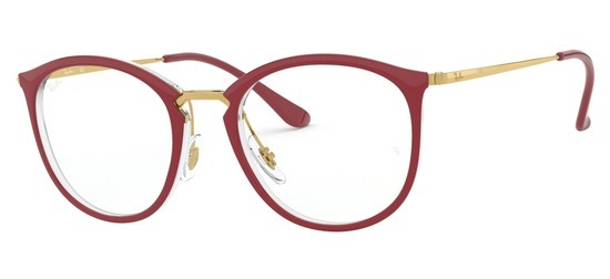 lunettes de vue Ray-Ban RX7140-5854 Rouge Cristal Or