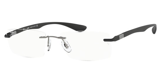 Ban Lunettes Satin Clair Noir De Gun Rx8724 1128 Vue Ray nk8OP0w