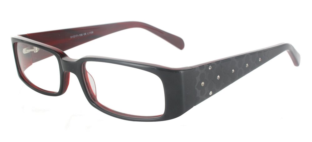 lunettes de vue ExperOptic Antares Noir et Rouge flamme