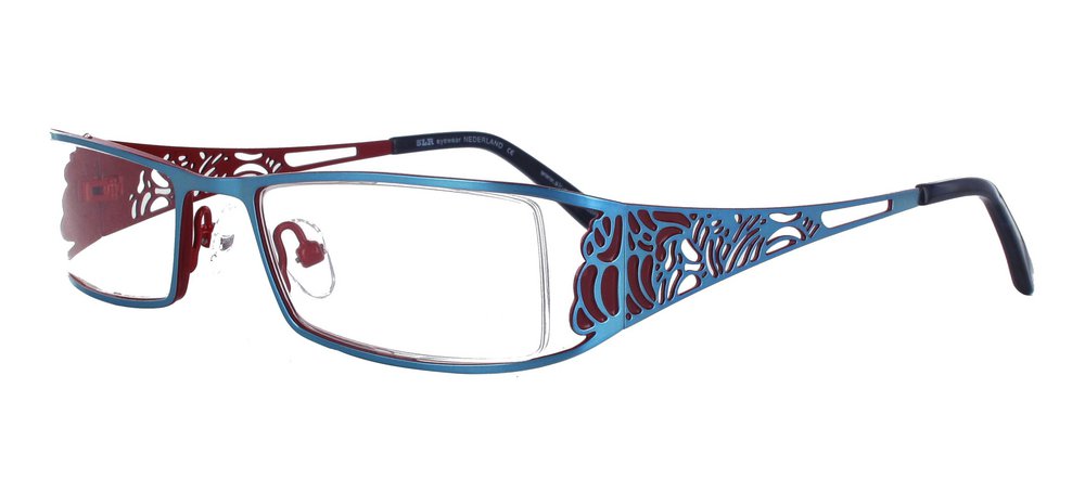 lunettes de vue ExperOptic Dipavali Bleu givre Carmin