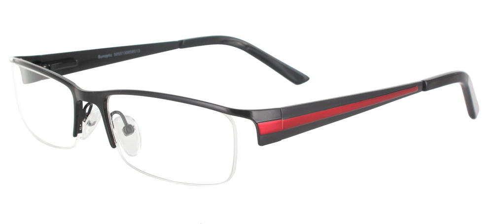 lunettes de vue ExperOptic Oslo Noir Rouge